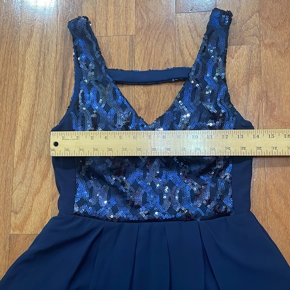 My Michelle Blue Dress Size 9 Sequins Fully Lined Sleeveless - Picture 3 of 12